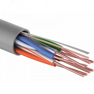 Кабель витая пара  UTP 4PR 24AWG, внутренний без экрана, CAT5e, одножильный, бухта 305м