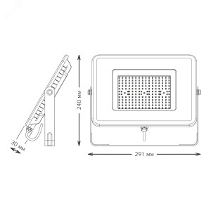 Прожектор светодиодный Qplus 100 W 8500 lm IP65 6500K графитовый серый 1/4 690511100