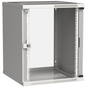 Шкаф LINEA WE 15U 600x650мм дверь стекло серый LWE3-15U67-GF