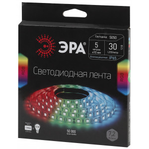 ЭРА Лента светодиодная LS5050-30LED-IP65-RGB-5m (50/1500) (кр.1шт)