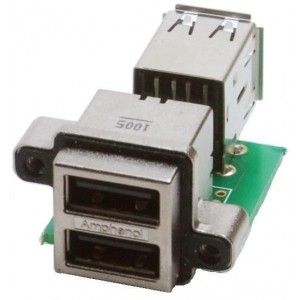 MUSB-C311-30, USB-коннекторы USB RECPT ON PCB RA IP67 DUAL A USB TERM
