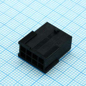 430200801, Корпус разъема вилка 8 контакт(-ов) 3мм прямой монтаж на кабель черный серия Micro-Fit 3.0 пакет