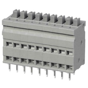 TBL009V-254-09GY-2GY, Фиксированные клеммные колодки Terminal block, screwless, 2.54, Vertical, 9, Gray w Gray Button