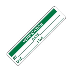 QC143, Таблички и промышленные предупредительные знаки VERIFICATION Sold by Pack of 160