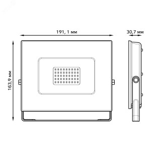 Прожектор светодиодный Elementary 70Вт 6500К IP65 6300лм 170-264В ДО черн. 613100370