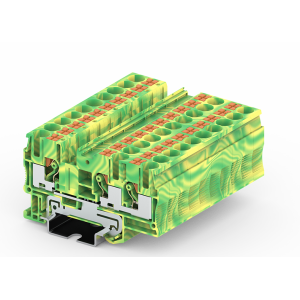 Заземляющая клемма TP6-3-PE, Заземляющая клемма, 3 точки подключения, тип фиксации провода: push-in, номинальное сечение: 6 мм кв., ширина: 8,2 мм, цвет: желто-зеленый, тип монтажа: DIN 35
