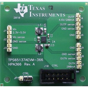 TPS65137AEVM-366, Средства разработки интегральных схем (ИС) управления питанием TPS65137AEVM-366