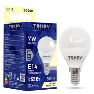 Лампа светодиодная 7Вт G45 3000К Е14 176-264В TKE-G45-E14-7-3K
