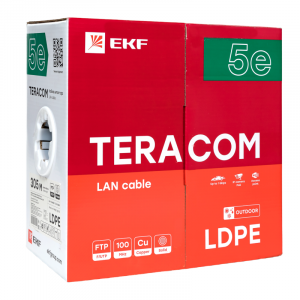 Кабель витая пара F/UTP кат.5E 4 пары solid внешн. LDPE черн. TERACOM TRC-5EFTP-04PE-BK-OUT3