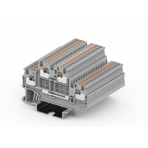 Этажная клемма TPD1.5-2-GY, Этажная клемма, тип фиксации провода: push-in, номинальное сечение: 1,5 мм кв., 16A, 500V, ширина: 3,5 мм, цвет: серый, тип монтажа: DIN 35