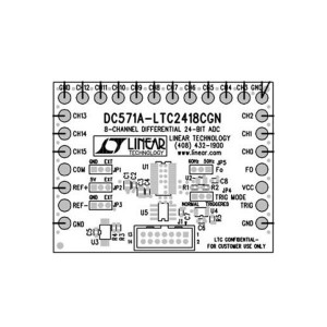 DC571A, Средства разработки интегральных схем (ИС) преобразования данных LTC2418CGN Demo Board - 8-Channel Differ