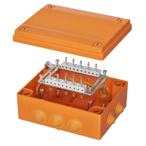 Коробка пластиковая FS с кабельными вводами и клеммниками, IP55, 240х190х90 мм, 20р, 450V, 6A, 4 мм2 FSB412004