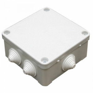 Коробка распаечная КЭМ 5-10-7 95х95х45 мм, IP44, 7 вводов, открытой проводки (250/380В, 10А) белая SQ1405-0008