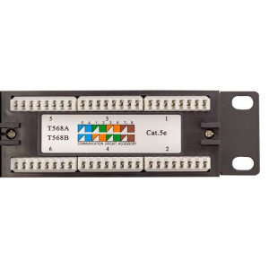 Патч-панель 19дюйм 1U кат.5E UTP неэкранир. 24 порта RJ45 110 IDC TERACOM TRC-PPNL-5EUTP-1U24