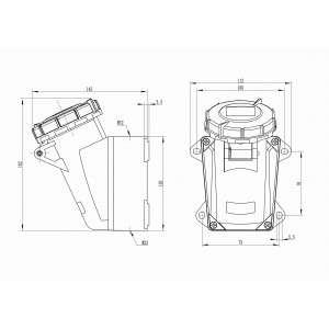 Розетка настенная IP67 32A 2P+E 230В DIS5183253T