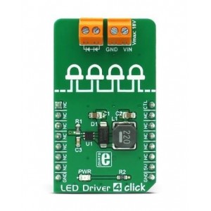 MIKROE-3037, Средства разработки схем светодиодного освещения  LED Driver 4 click