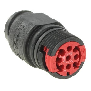 CL1C1201, Стандартный цилиндрический соединитель 9P Pin Receptacle In-Line IP67 Size 1