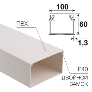 Кабель-канал 100х60 L2000 бел. 28-0060-2