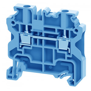 CY4BU, Проходная клемма, тип фиксации провода: винтовой, номинальное сечение: 4 мм кв., 32A, 1000V, ширина: 6 мм, цвет: синий, тип монтажа: DIN35