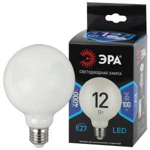 Лампочка светодиодная F-LED G95-12w-840-E27 OPAL E27 / Е27 12Вт филамент шар матовый нейтральный белый свет Б0047037
