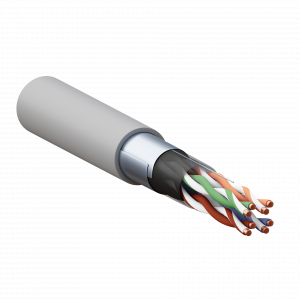 Кабель витая пара F/UTP кат.5E 4 пары 24 AWG solid PVC сер. TERACOM PRO TRP-5EFTP-04PVC-GY-IN3