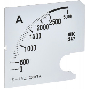 Шкала смен. для амперметра Э47 2500/5А-1,5 96х96мм IPA20D-SC-2500