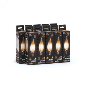 Лампа светодиодная филаментная Black Filament 5Вт свеча на ветру 2700К тепл. бел. E14 420лм 104801105