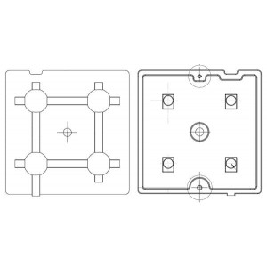 12781, Отражатели для осветительных светодиодов 50x50mm Square V LED Reflector