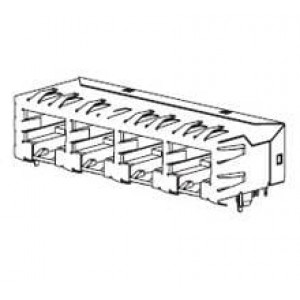 44150-0012, Модульные соединители / соединители Ethernet 8/8 RA LO PROFILE 4 PORTS