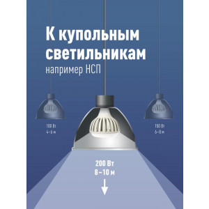 Лампа светодиодная KOSMOS premium HWLED 200Вт 6500К E40 220В KHWLED200WE4065