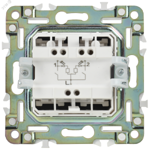 SKANDY Выключатель 2-клавишный проходной с индикацией 10А SK-V10Bl черный IEK SK-V22-1-10-K02