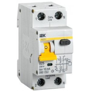 Выключатель автоматический дифференциального тока 2п (1P+N) B 25А 10мА тип A 6кА АВДТ-32 MAD22-5-025-B-10
