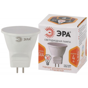Лампочка светодиодная STD LED MR11-4W-827-GU4 GU4 4Вт софит теплый белый свет Б0049065