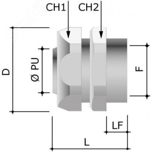 Муфта металлорукав-коробка DN 20,М20х1,5 внутренняя резьба 6015-2020