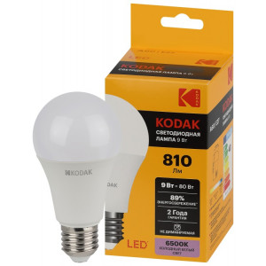 Лампочка светодиодная LED KODAK A60-9W-865-E27 E27 / Е27 9Вт груша холодный дневной свет Б0057604