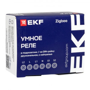 Умное реле в подрозетник 2-канальное с нейтралью Zigbee EKF Connect Select ssh-2g-zb