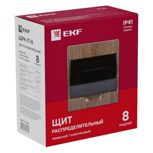 Щит ЩРН-П-8 IP41 темное дерево PROxima pb40-n-8-dark