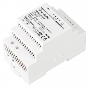 Блок питания ARV-DR60-12 (12V, 4,5A, 54W) 034672, Источник напряжения с гальванической развязкой для светодиодных изделий. Входное напряжение 100-240 VAC. Выходные параметры: 12 В, 4,5 А, 54 Вт. Негерметичный пластиковый корпус IP 20 для установки на DIN-рейку. Габаритные размеры длина 52.5 мм, ширина 90