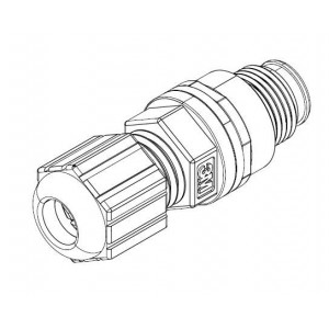 3N104-D000-S08BF, Цилиндрические метрические разъемы M12,4P,Plug,D-Code Solder Cup, 20-24AWG