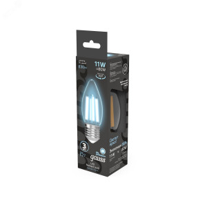 Лампа Filament Свеча 11W 830lm 4100К Е27 LED 1/10/50 103802211