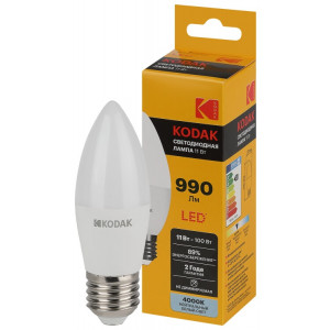 Лампочка светодиодная LED KODAK B35-11W-840-E27 E27 / Е27 11Вт свеча нейтральный белый свет Б0057633