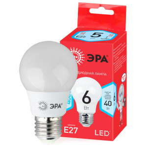 Лампа светодиодная ECO LED A55-6W-840-E27 (диод, груша, 6Вт, нейтр, E27) (10/100/2000) Б0028007