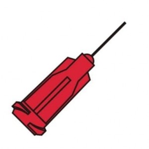 925025-TE, Дозаторы для жидкостей и бутылки TE Needle 25 Ga X 1/4in Red