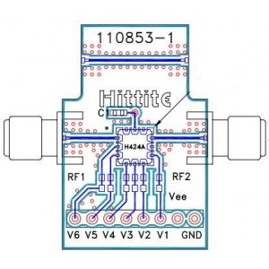 EV1HMC424ALH5, Радиочастотные средства разработки 5 dB LSB 6-Bit DigAttenuator SMT