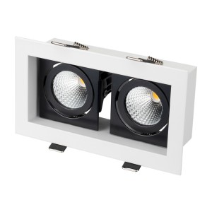 Светильник CL-KARDAN-S180x102-2x9W White (WH-BK, 38 deg) (Arlight, IP20 Металл, 3 года)