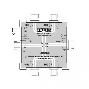 DC966A, Радиочастотные средства разработки LT5568EUF - 900MHz I/Q Modulator