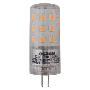 Лампа светодиодная LED 3,5Вт G4 12V STAR PIN40 (замена 40Вт), теплый, прозр. Osram 4058075369009