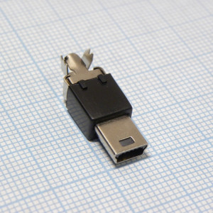 miniUSB 5BM мет, 5pin под пайку без пласт. кожуха