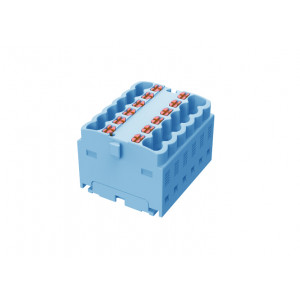 Проходной блок TPA1.5-12-BU, Проходной блок, 12 точкек подключения, тип фиксации провода: push-in, номинальное сечение: 1,5 мм кв., 17,5A, 450V, цвет: синий
