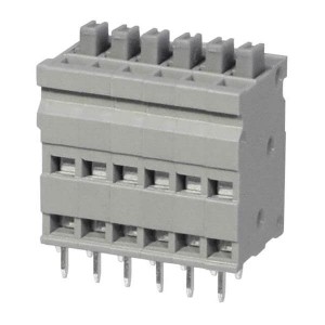 TBL009V-254-06GY-2GY, Фиксированные клеммные колодки Terminal block, screwless, 2.54, Vertical, 6, Gray w Gray Button